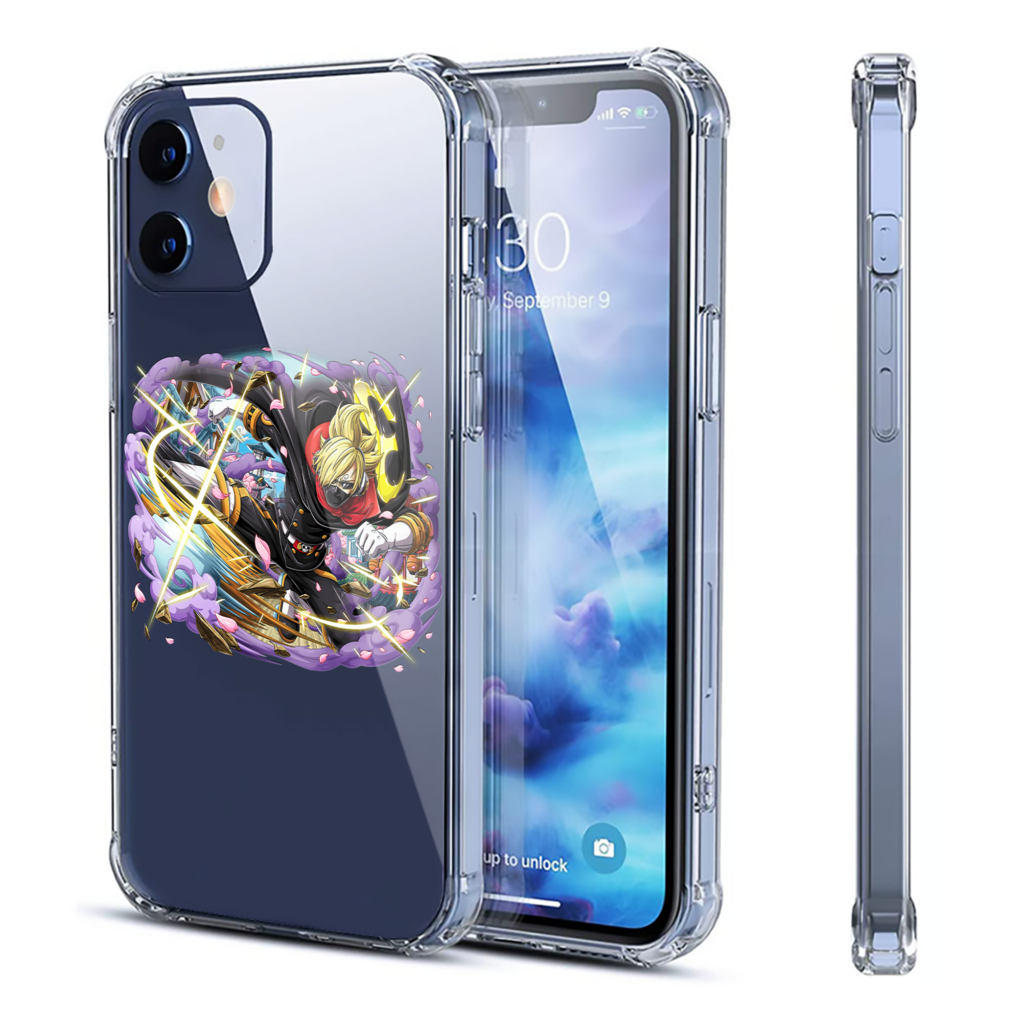 （画像用） ワンピース サンジ ONE PIECE Sanji 【iPhone 12シリーズ対応】透明スマホケース（クリアソフトケース）